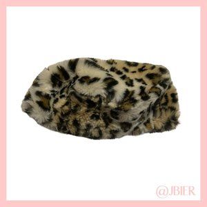 Adrienne Landau Faux Fur Leopard Print Hat